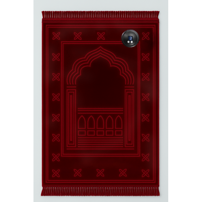 ⁦سجادة صلاة حمراء سادة⁩ - الصورة ⁦1⁩